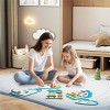 Angel Sar 11-in-1 Dinosaur Wooden Activity Wall Busy Board, Montessori Sensory Toy with Xylophone, Gears, Clock & Sliders - 2 of 4