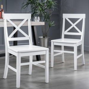 Akoasm Wood Kitchen Dinning Chairs Stools 2 Pieces-White - 1 of 4