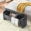 VYNXARIA Ottoman Oval Storage Bench Chenille Fabric Bench with Large Storage Space for the Living Room, Entryway and Bedroom,gray - 3 of 4