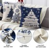 Christmas Pillow Covers Set of 4 Farmhouse Christmas Decorations Snowflake Throw Pillow Covers Deer Xmas Tree Cushion Covers for Sofa Couch Decor - 3 of 4