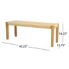 43" Rustic Bench with Handwoven Faux Rattan Seat and Lightweight Acacia Wood Frame for Outdoor Spaces -3irtyhousy - 4 of 4