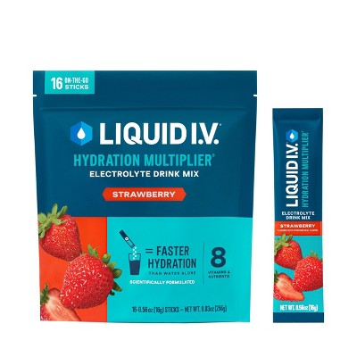Liquid I.v. Hydration Multiplier - Strawberry Electrolyte Powder Drink Mix 1 Pack (16 Servings)