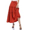 Clearlove Women Midi Skirt with Pockets Elastic High Waist A Line Lace Tiered Skirt - 2 of 4