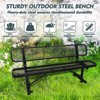 Itopfox Heavy Duty Outdoor Park Bench with Backrest, Steel Frame Metal Garden Bench for Lawn, Patio, Porch, Yard in Black - 4 of 4