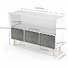Kids Toy Storage Organizer Bookshelf with 3 Fabric Drawers, Pine Legs, Modern Bookcase for Playroom, Nursery, or Children’s Room - 3 of 4