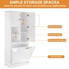 Rbied 29.9 in. W x 14.2 in. D x 67.7 in. H Wood Linen Cabinet Storage Cabinet with Adjustable Shelves & Flip-Out Basket - 4 of 4