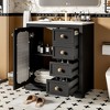 30-Inch Bathroom Storage Cabinet with Soft-Closing Glass Door, Small Bathroom Vanity - image 2 of 4