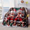 Lomsoe Christmas Gnome & Elf Print Flannel Blanket - All Seasons Soft and Warm Throw Blanket for Bed, Napping, Camping, Travel, Office - 2 of 4