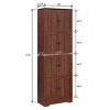 Syemin Decorative Storage Cabinets Tall Storage Cabinet with 4 Shelves, Wall Storage Cabinet, Tall Freestanding Bookcase, Brown, 24"*12.8"*72.4" - 3 of 4