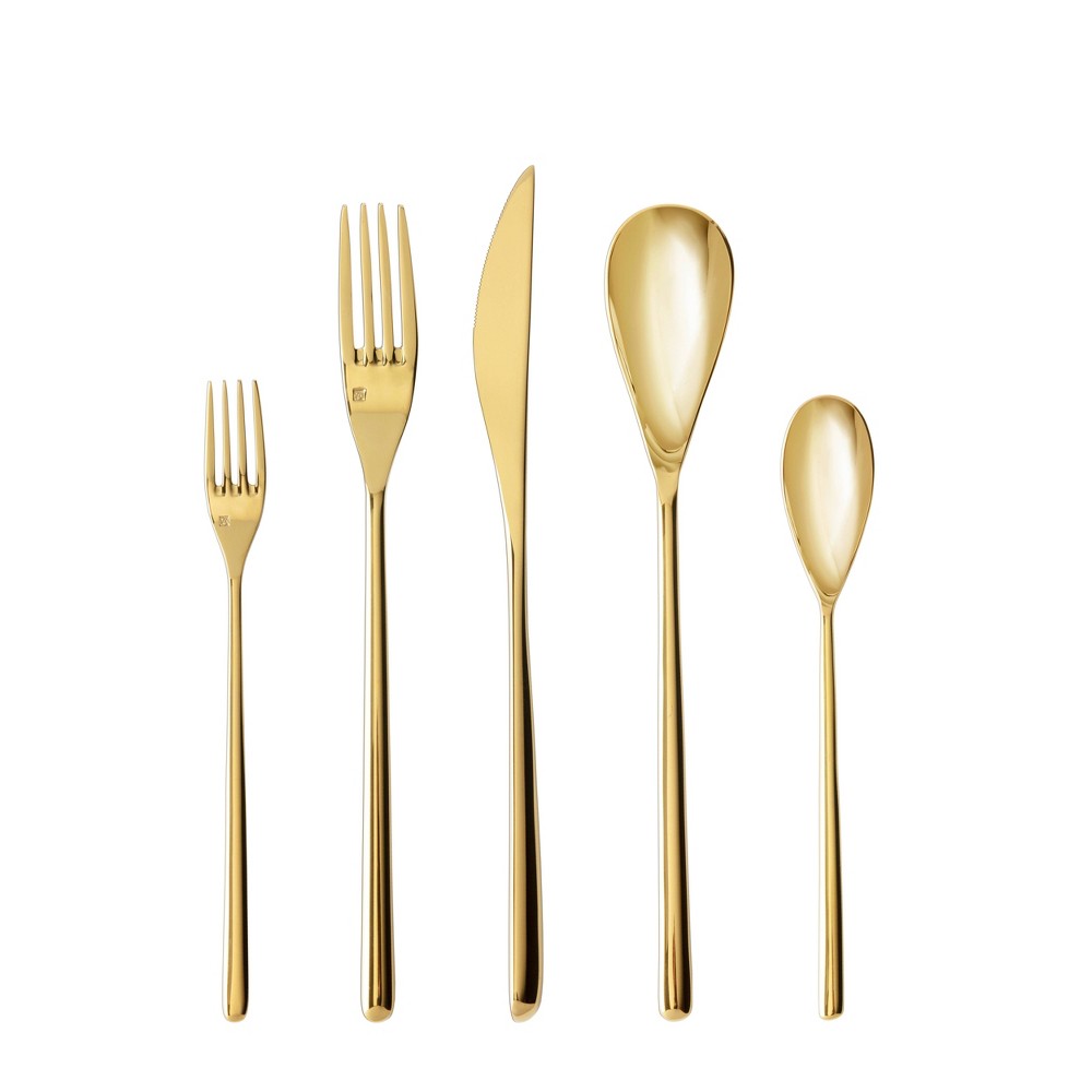 Photos - Other Appliances 20pc Stainless Steel Dragonfly Silverware Set Gold - Fortessa Tableware So