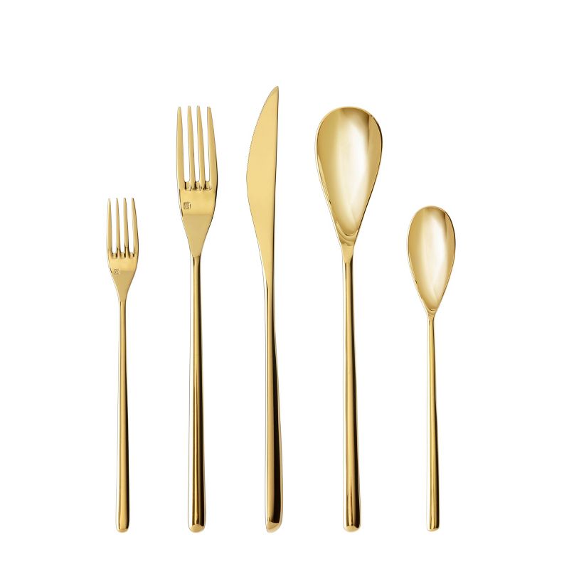 20pc Stainless Steel Dragonfly Silverware Set Gold - Fortessa Tableware Solutions, 1 of 3
