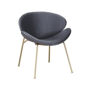 Sapphtopaz Modern Simple Velvet Dining Chairs Set of 2, Upholstered Side Accent Chairs Kitchen Chairs with Gold Metal Legs for Dining Room, Kitchen - 1 of 4