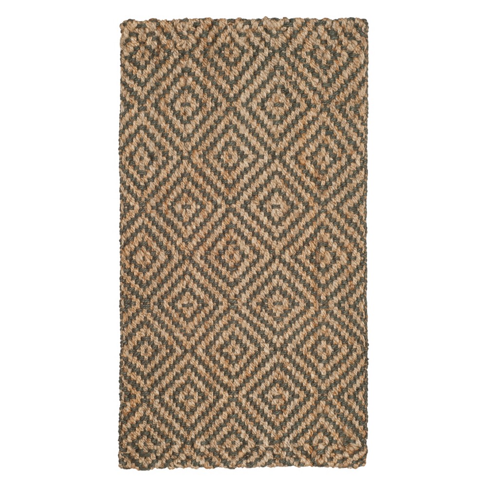 2'x3' Crista Geometric Woven Accent Rug Natural/Gray - Safavieh