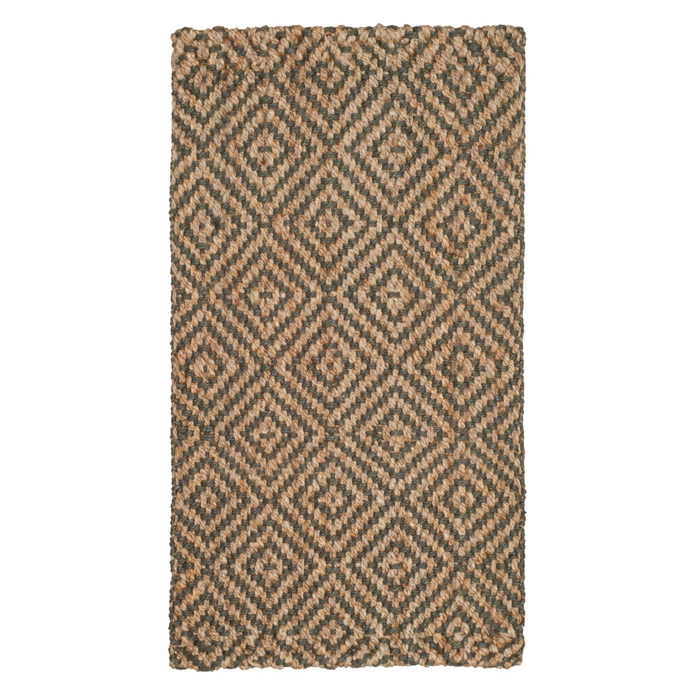 2'x3' Crista Geometric Woven Accent Rug Natural/Gray - Safavieh