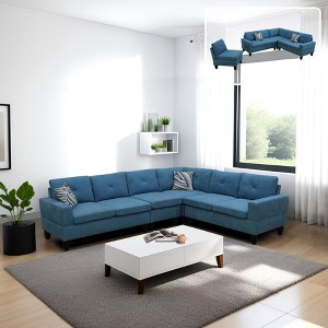 DOMETOUR Elegant Modern 4-Piece Couch Set Living Room Sofa for Home Decor - 1 of 4
