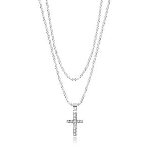 Chery Life Cross Pendant Necklace - Delicate Chain Collarbone Jewelry for Women & Men - 1 of 4