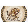 Earth Rugs Running Cheetah Printed Round Jute Trivet – 10" Wildlife Safari Design, Heat-Resistant Table Protector - 3 of 3