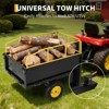 Lawn Mower Trailer ATV Dump Cart Tow Behind, Heavy Duty Steel Garden Utility Trailer with Removable Sides for Yard Lawn - 2 of 4