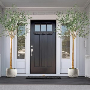 Olive Trees Artificial Indoor, Tall Fake Olive Trees for Indoor, Large Olive Plants with White Planter for Home Decor and Housewarming Gift - 1 of 4
