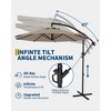 10ft Outdoor Cantilever Hanging Offset Umbrella, UV Protection Waterproof for Garden, Deck, Backyard, Pool (Brown) - 4 of 4