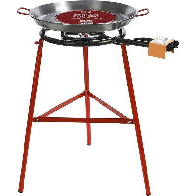 thumbnail interactive-video image 1 of Garcima La Paella Valencia 18 Inch Carbon Steel Paella Pan With 16 Inch Burner - Perfect For Gas Stove 1 of 12