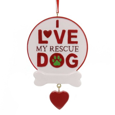 Holiday Ornaments Rescue Dog Sign - 4.25 Inches - Love My Rescue ...