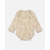 Deux par Deux Boy Organic Cotton Onesie Beige Puppy Print - 2 of 4