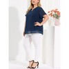 Agnes Orinda Women's Plus Size Pin Dots Notched V-Neck Dressy Trendy Fashion Casual Summer Blouses - 2 of 4