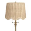 360 Lighting Dyna 58"H Antique Brass and Rattan Drum Shade 2-Light Floor Lamp - 2 of 4