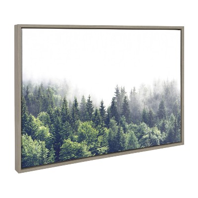 Lush Green Forest on a Foggy Day Landscape Canvas Print