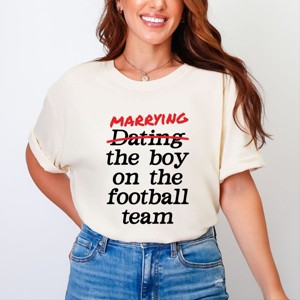 Marrying The Boy On The Football Team - Womens Garment Dyed Tee - 1 of 4