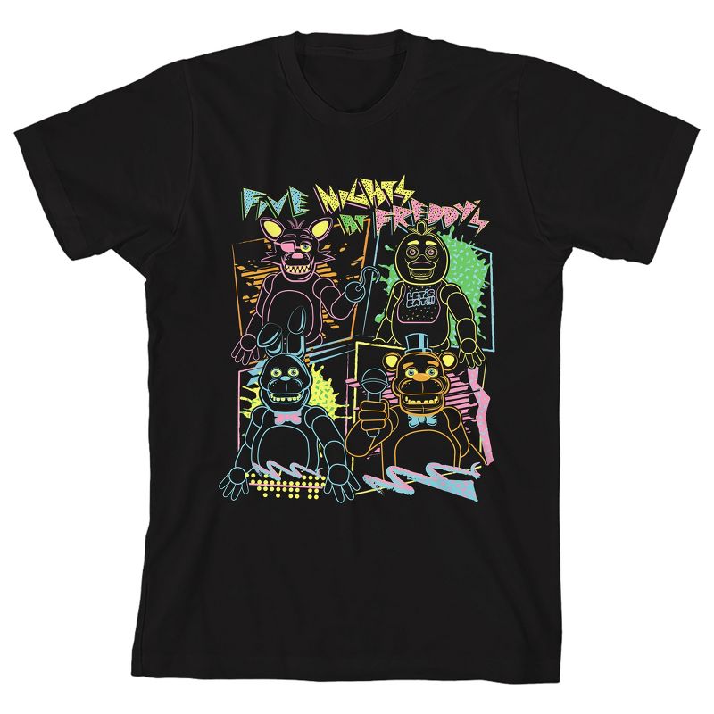 Five Nights at Freddy's Scary Video Game Bear Youth Black Graphic Tee, 1 of 3