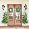 Coucheta 3/4/5/6 FT Artificial Cedar Topiary Trees 2-Pack, UV Resistant Fake Plants in White Pot for Outdoor Indoor Decor, Christmas Evergreen Decor - 3 of 4