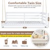 Twin Size Outdoor Acacia Wood Porch Swing Daybed with Hemp Ropes, Minimalist Open-Side Hanging Bed - 3 of 4