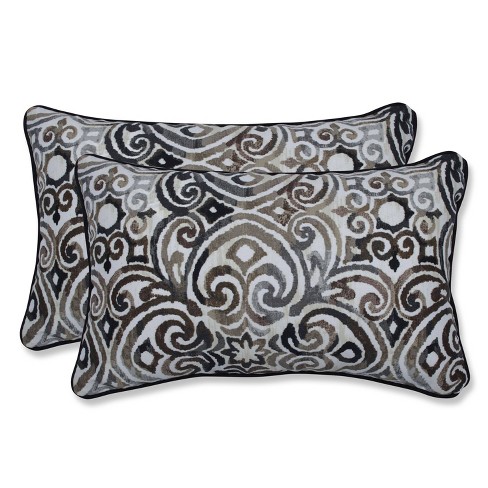 2pk Corrinthian Driftwood Rectangular Throw Pillows Black - Pillow ...