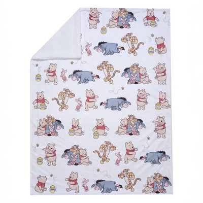 White Fleece Baby Swaddle Blanket with Faux Shearling Back