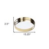 HomeRoots 15" Gold And Mirrored Glass Round Metal Tray With Handles - 3 of 4
