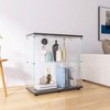 Two-door Glass Display Cabinet 2 Shelves with Door, Floor Standing Curio Bookshelf for Living Room Bedroom Office, 33.35"*31.69"*14.37",White - 2 of 4