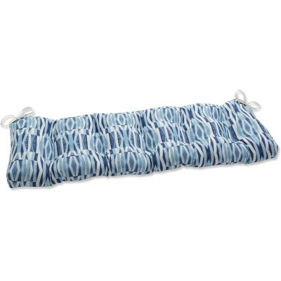56" x 18" Outdoor/Indoor Blown Bench Cushion Nevis Waves Sailor Blue - Pillow Perfect