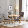 Set of 4 French Country Upholstered Dining Chairs with Cane Back and Rustic Wood Frame for Kitchen or Dining Room–Maison Boucle - 3 of 4