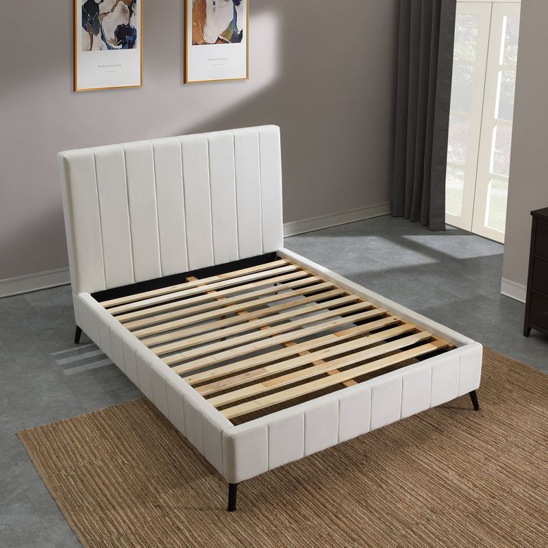  Abbyson Living Reanne Channel Upholstered Bed, 4 of 15