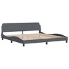 vidaXL Bed Frame with Headboard Platform Foundation Bedroom Furniture Velvet - Dark Gray King - 2 of 4