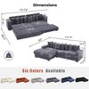 110.75" Modular L-Shaped Sofa Bed, Corduroy Sectional Couch with Footstool, 8 Pillows, Cup Holders & Side Pockets, Sleeper Sofa for Living Room - 2 of 4