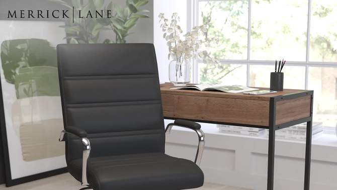 Merrick Lane Contemporary Mid-Back Home Office Chair with Padded Arms, 2 of 25, play video