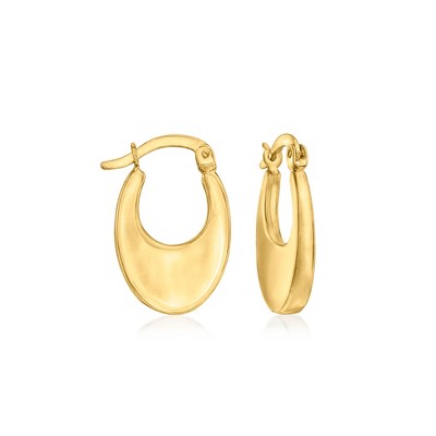 RS Pure by Ross-Simons 14kt Yellow Gold Flat Hoop Earrings