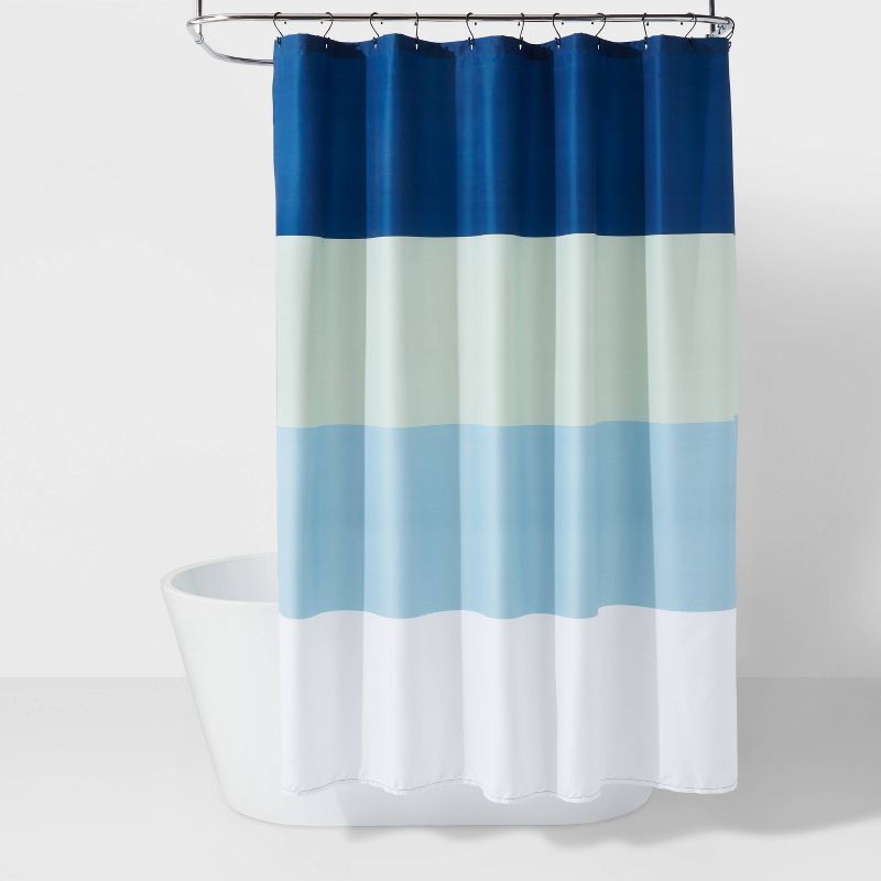 Microfiber Colorblock Large Striped Shower Curtain - Room Essentials&#8482;, 1 of 10