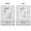 Amanti Art Mirror Makeover Bathroom Mirror Frame Border Kit - Fully Assembled Peel and Stick Frame - Mirror NOT Included - Cabinet White Narrow Trim - 4 of 4