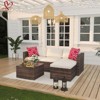 Patio Furniture Sets 5 Pieces, PE Wicker Modern Patio Conversation Set with Storage Cushions for Poolside, Deck, Balcony - 3 of 4