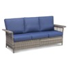 Belord 79" Outdoor Patio Sofa, All-Weather Gray Wicker 3-Seater Couch with 5-Inch Wide Armrests and Thick Cushions for Porch, Deck, or Backyard - 3 of 4