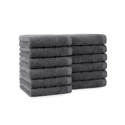 Arkwright Family Essentials Washcloths (Pack of 12), Soft Ring Spun Cotton, 12x12, Solid Color Options